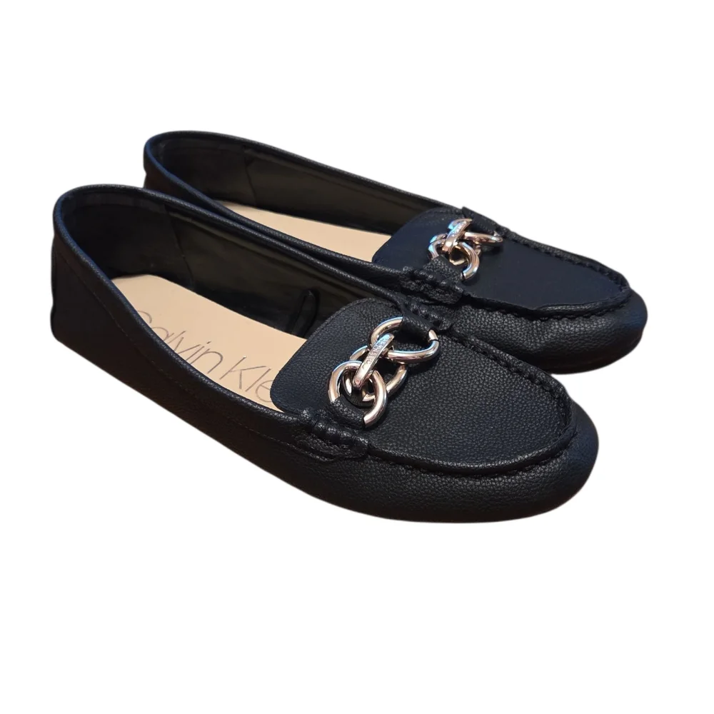 Calvin Klein Women's Luca Black Loafers Size 8 - Picture 1 of 8
